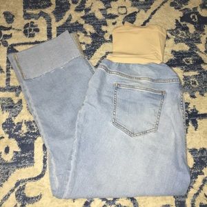 Indigo Blue Maternity Jeans Distressed NWOT
